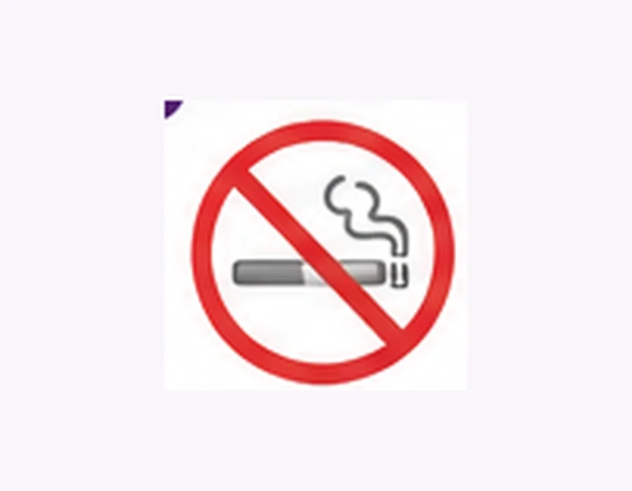 Áthúzott cigaretta jelzés.